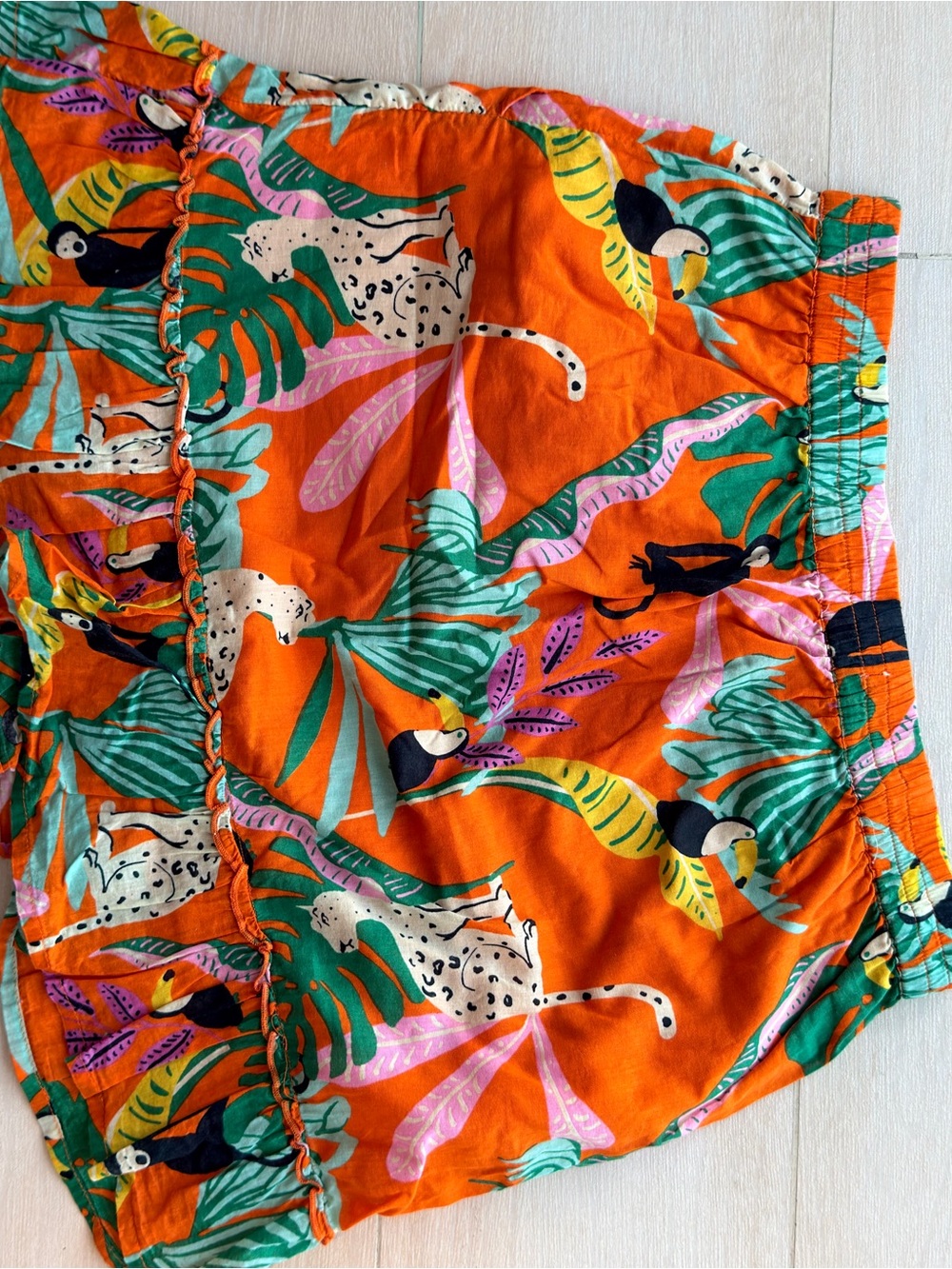Christian Siriano Orange Tropical Animal Print Shorts
